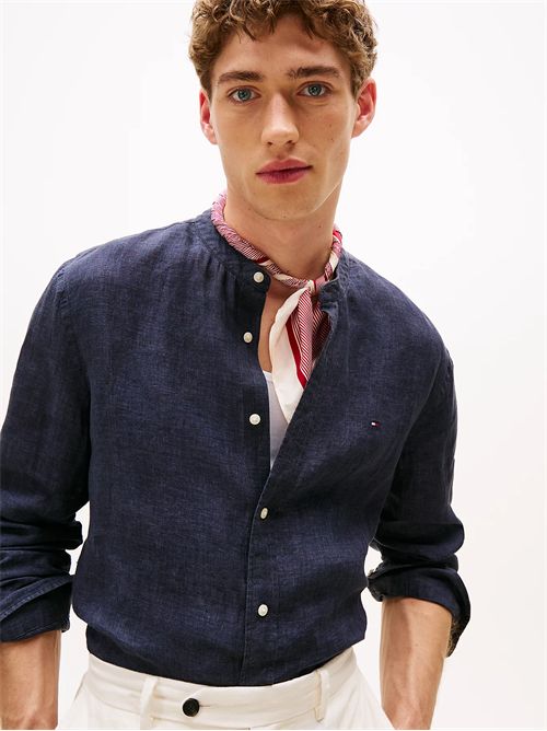 Camicia in puro lino con effetto sbiadito TOMMY HILFIGER | MW0MW39271DW5